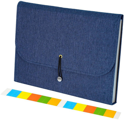 NISUN Canvas A4/Letter Size 33*24cm Expandable Document Organizer with Labels for office(Set Of 1, Blue)