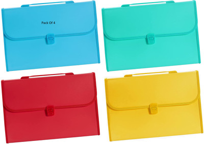 SHINING ZON Pp Expanding File Folder(Set Of 4, Multicolor)