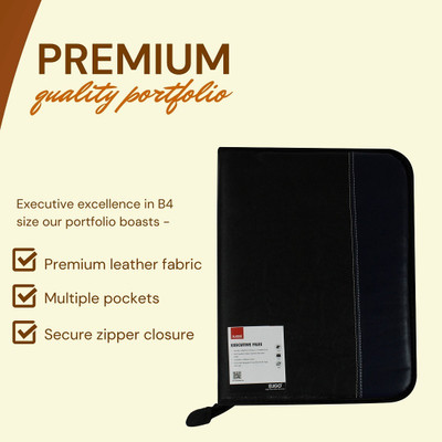Evolife Leather File Folder(Set Of 1, Black)