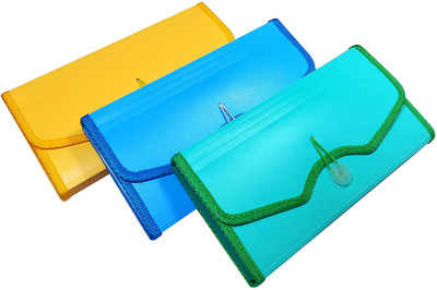SHINING ZON Plastic 13 Pocket Expanding File Folder A6 Cheque Size(Set Of 5, Multicolor)