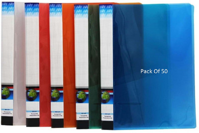 SHINING ZON PolyPropylene A4 Size Report File For Documents Certificates(Set Of 50, Multicolor)