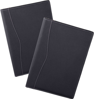 ZesTale Premium Leatherette Document Folder(Set Of 2, Black)