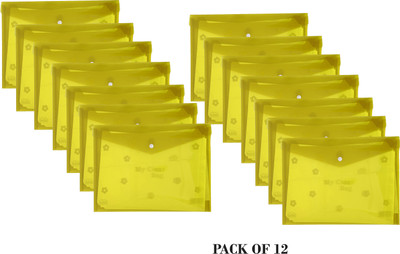 Evolife Plastic File Folder(Set Of 12, Yellow)