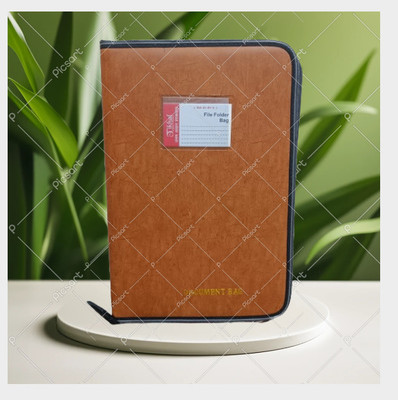 Parthav Leather File Folder(Set Of 1, Brown)