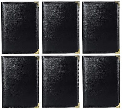 Eleganthub Leather Bill holder(Set Of 6, Black)