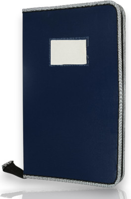 SHINING ZON Plastic Zipper Display File Folder 20 Leafs Full Scape Size For Documents(Set Of 1, Navy Blue)