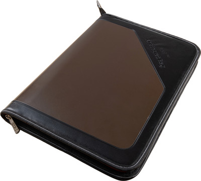 Skrill PU Leather A4 / FC File Folder With 24 Pockets Brown(Set Of 1, Brown)