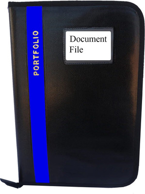 Parthav PU Leather files and document folder with 20 Leefs(Set Of 1, Blue)