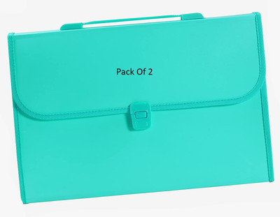 SHINING ZON Pp Green Expanding File Folder(Set Of 2, Green)