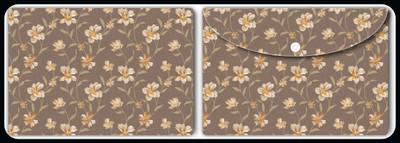 Nourish Plastic Document Folder(Set Of 2, Beige-Flowers-on-Brown)