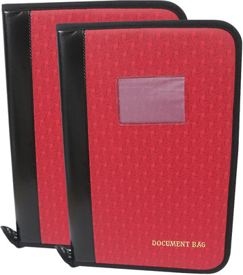 Kopila PU 20 Leef office Document Certificate Document Bag File Folder A4 & FS(Set Of 2, Pink)