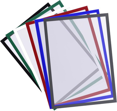 SHINING ZON Plastic Adhesive Magnetic File Folder For Documents Certificates(Set Of 4, Blue)