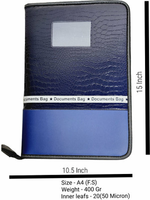 kittu Faux Leather Document Bag(Set Of 1, Blue)