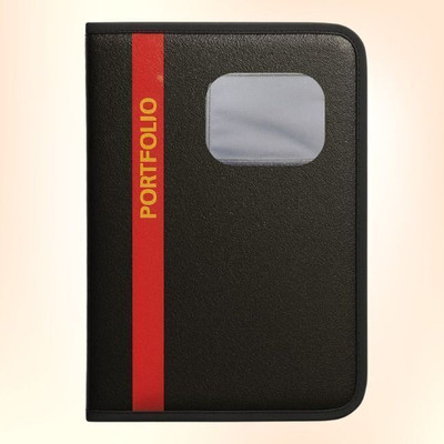 WTS GLOBAL PU Leather Portfolio Folder(Set Of 1, Red, Black)