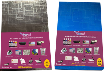 verena PVC Spiral Book Binding Sheet A4(Set Of 2, Transparent & Blue With Design)