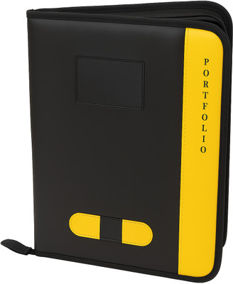 kittu FAUX LEATHER PACK OF 1 PC B4 Size Multi-Color Exec. Files & Folders with 20-Leaf Capacity(Set Of 1, Black)