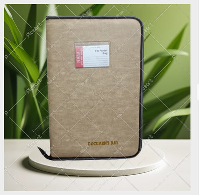 Parthav Leather File Folder(Set Of 1, Cream)