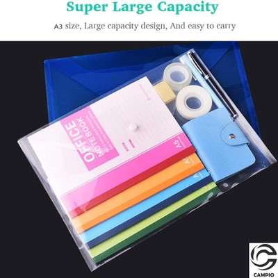 futureX PP Plastic Document File Bag (Set of 10, Transparent)(Set Of 10, Multicolor)