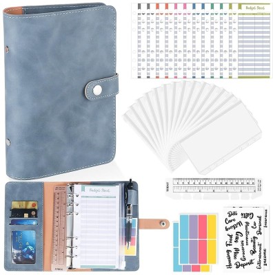 HANNEA Leather,Plastic File Folder Ring Binder Notebook Set(Set Of 28, Blue)