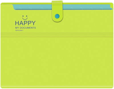 NISUN Polypropylene 12 Pocket Expanding File Folder Document Organizer for School Office Home(Set Of 1, Yellow)
