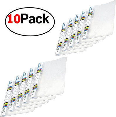 HCS Plastic Transparent Report File, A4 Display Presentation Folder with Gripper Clip(Set Of 10, White)