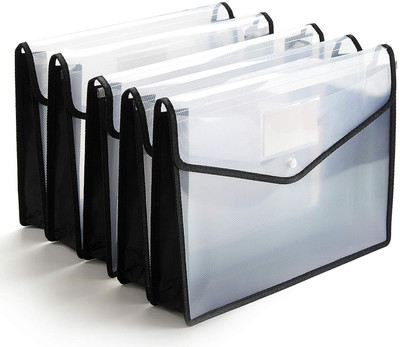 KISHANTRADE Plastic File Pocket(Set Of 5, Multicolor)