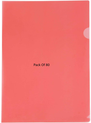 SHINING ZON Polypropylene Red Colour L Folder(Set Of 80, Red)