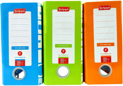 NEELGAGAN Index File No. 1. Lever Arch – Box File P-5 (7.5 x 18.0 x 27.0 cm) )(Set Of 3, Multicolor)