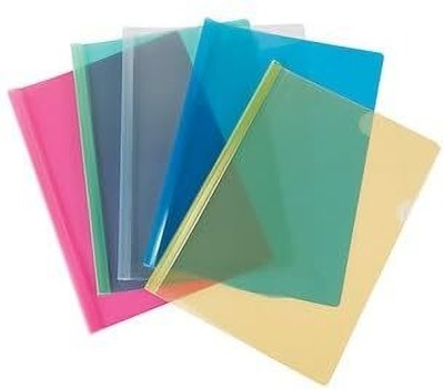 Skrill Plastic Strip File Folder - Transparent A4 Sliding Bar Report Covers(Set Of 10, Transparent, Multicolor)