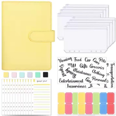 PRSVIKE Faux Leather File Folder(Set Of 1, Lemon)