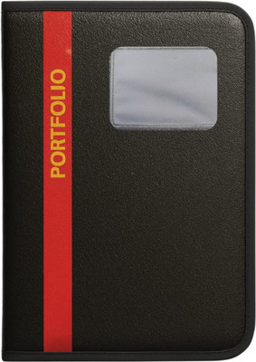 WTS GLOBAL PU Leather Portfolio Folder(Set Of 1, Red, Black)