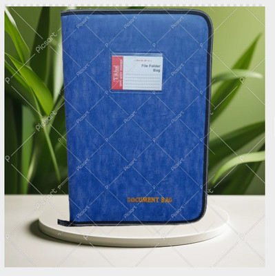 Parthav Leather File Folder(Set Of 1, Blue)