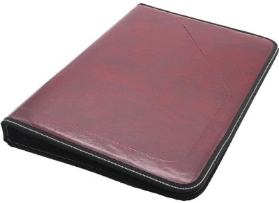 SHUANG YOU PU Leather PU Leather Multipurpose 24 File Sleeve A4 Professional Files for Office School(Set Of 1, Maroon)