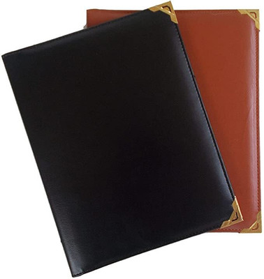 daani Menu Card Folder Rexine Hardboard Foam Restaurant and Hotel Display Folder MENU Card Folder (6-Pockets)(Set Of 1, Black, Brown)