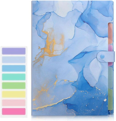 Wynhard 5 Pockets File Folder Document File Folder Files A4 Paper Certficate Holder File EXPANDING FILE FOLDER(Set Of 1, SKY BLUE)