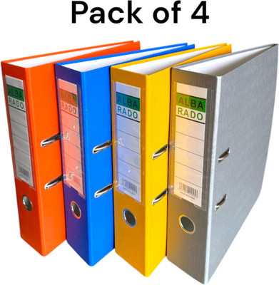 Shivom Polypropylene Alba Rado Heavy Duty Multicolor Lamination Box File with Attachable & Detachable Clip(Set Of 4, Multicolor)