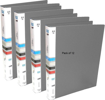 SHINING ZON PLASTIC PolyPropylene Ring Binders(Set Of 12, Grey)