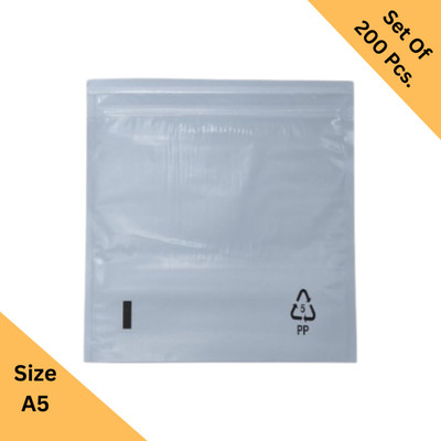 JPPL Polyethylene (PE) / BOPP Transparent Film A5 Size (9.5 x 7 Inch) Packing List Envelopes Full Gumming Transparent Pouch for Shipping, Packing Slip & Invoice Documents(Set Of 200, Transparent)
