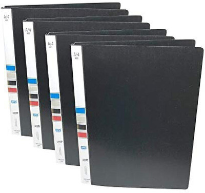 KATARIA Plastic Tough Durable 2D Ring Binder Board Box File -A4 Size (Black) -Pack of 4(Set Of 4, Black)