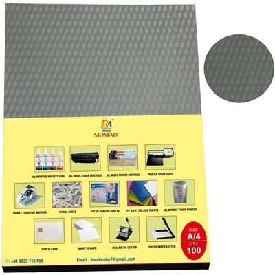 Momad PVC Spiral A4 Binding Sheet(Set Of 100, Grey)
