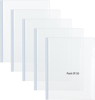 SHINING ZON Plastic Stick File A4 Size For Reports Documents Certificates(Set Of 10, Transparent)