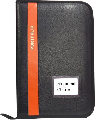 Kopila PU Leather Document,Certificate Zipper File Folder(Set Of 1, Orange)