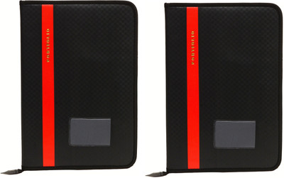 ZesTale Premium Leatherette File Folder(Set Of 2, Black)