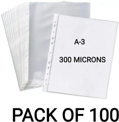 R K SALES Plastic Poly Propylene Sheet Protector(Set Of 100, Transparent)