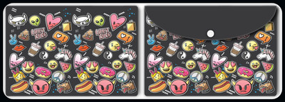 Nourish Plastic Document Folder(Set Of 2, EMOJI COLOURFUL)