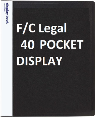 vavia PLASTIC 40 Pocket Display File /Leaf Fil (Legal F/C, BLACK)Clear Book Display Fil(Set Of 1, Black)