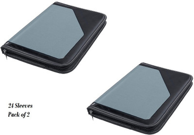 NSSP PU Leather Leather Document File Folder(Set Of 2, Grey)