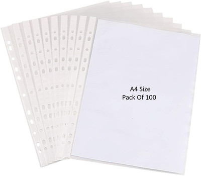 SHINING ZON PolyPropylene Document File(Set Of 100, Transparent)