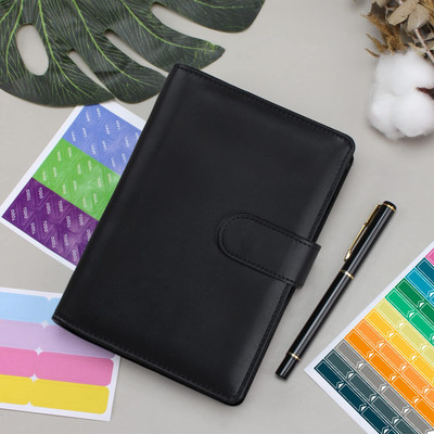 EXCECAR Faux Leather File Folder(Set Of 1, Black)