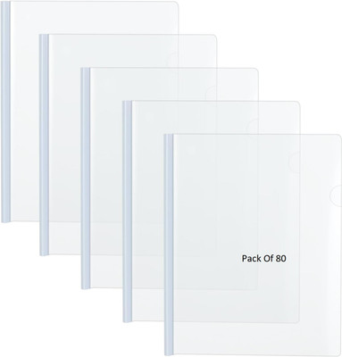 SHINING ZON Plastic Stick File A4 Size For Reports Documents Certificates(Set Of 80, Transparent)